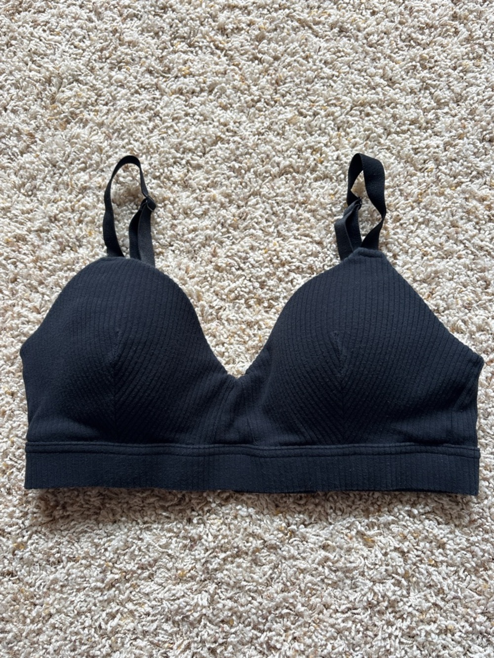 Kindred Bravely Signature Ribbed Cotton Maternity & Nursing Bra Black Sz L